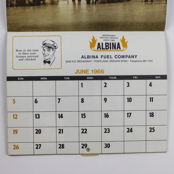 Vintage 1966 Albina Fuel Co Illustrated Calendar Book - Good Condition