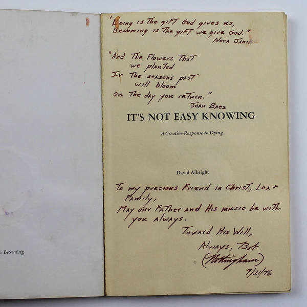 David Albright "It's Not Easy Knowing" 1974 Paperback Book - Acceptable Cond.