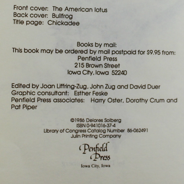 All Nature Sings by Delores Solberg 1986 Penfield Press Paperback Book