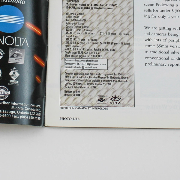 Photo Life Magazine March/April 1997 - The Miniature World - Good Condition