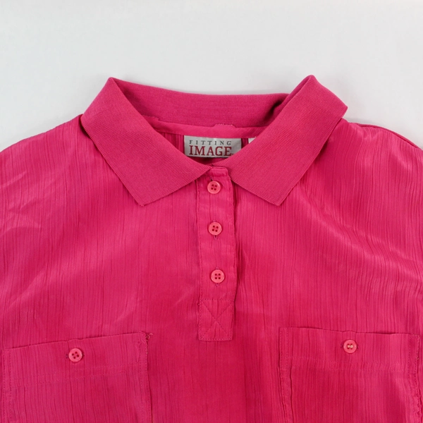 Lot of Fitting Image Women's Size 18 Fuchsia Pink Short Sleeve Shirt, Pockets