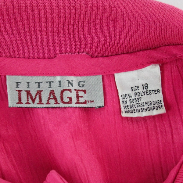 Lot of Fitting Image Women's Size 18 Fuchsia Pink Short Sleeve Shirt, Pockets
