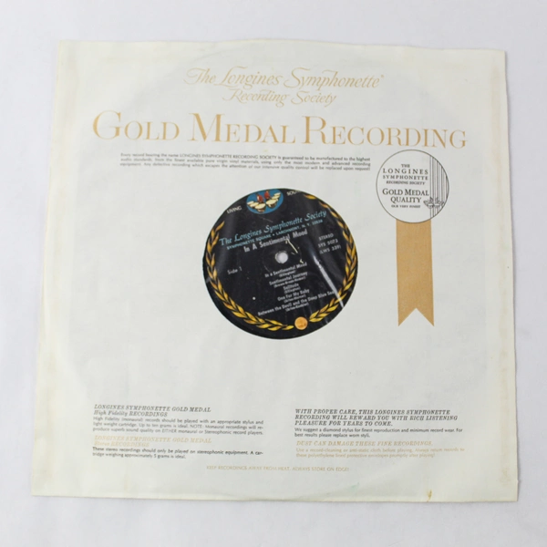 Longines Symphonette Vinyl "In A Sentimental Mood" - No Sleeve, Used