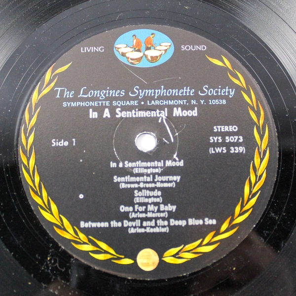 Longines Symphonette Vinyl "In A Sentimental Mood" - No Sleeve, Used