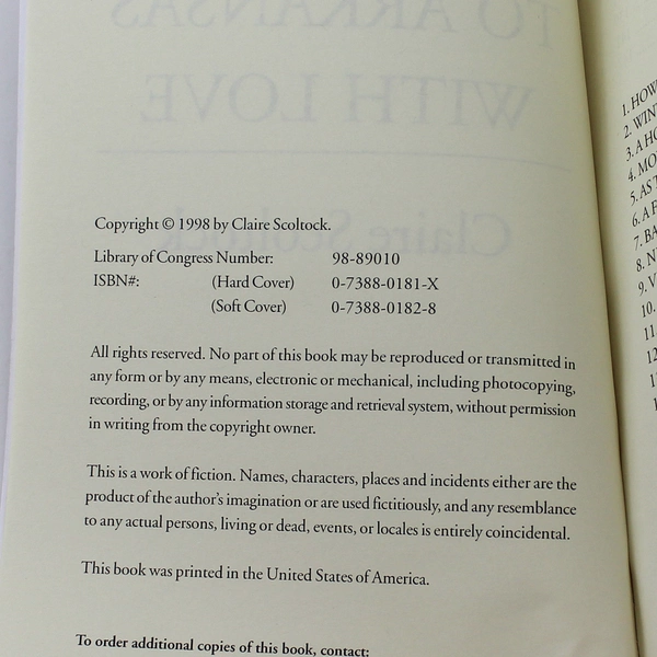 To Arkansas With Love by Claire Scoltock 1998 Paperback - Very Good