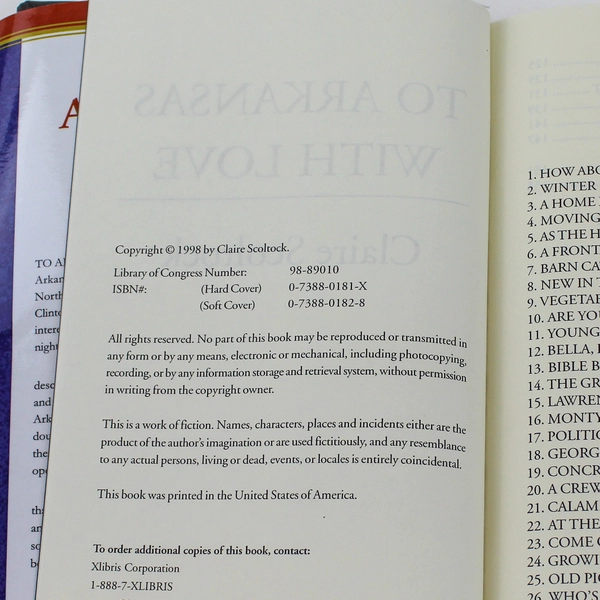 To Arkansas With Love by Claire Scoltock, 1998 Hardcover, Very Good