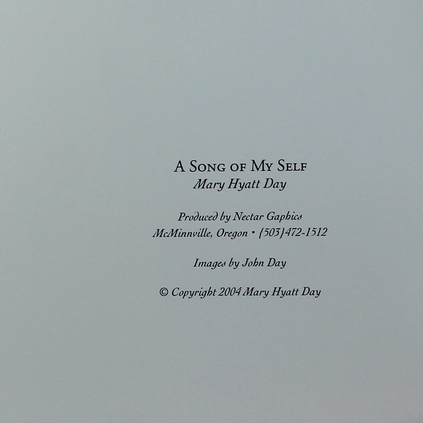 A Song Of My Self by Mary Hyatt Day Paperback Book - Good Condition