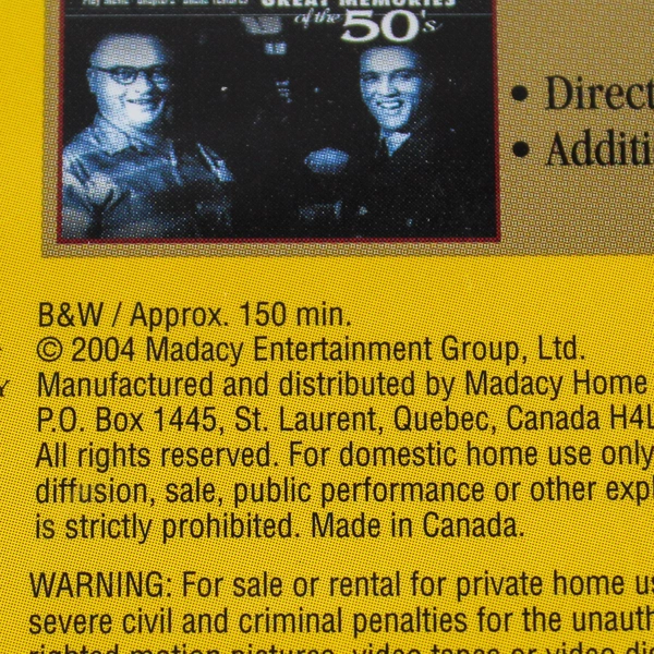 Great Memories of the 50's DVD - Rock n Roll History - Pre-Owned