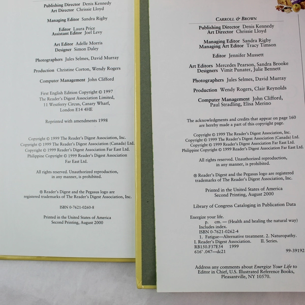 Lot of 2 Reader's Digest Books Healing Power of Food Energize Your Life HC VG