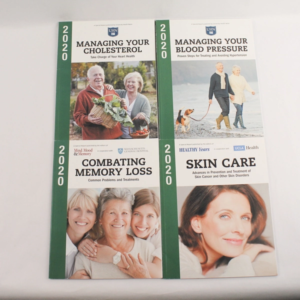 Lot of 4 Health Books on Blood Pressure, Cholesterol, Skin Care & Memory Loss