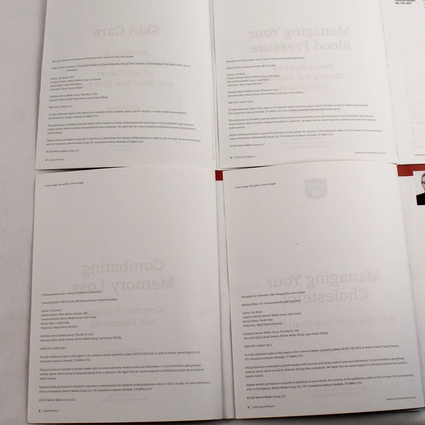 Lot of 4 Health Books on Blood Pressure, Cholesterol, Skin Care & Memory Loss