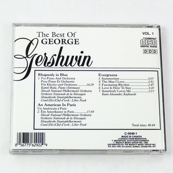 The Best of George Gershwin CD - Madacy Music - 7 Iconic Tracks - Pre-Owned