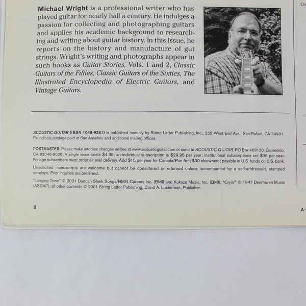 Acoustic Guitar Magazine November 2001 Vol. 12 No. 5 Issue 107 - Good