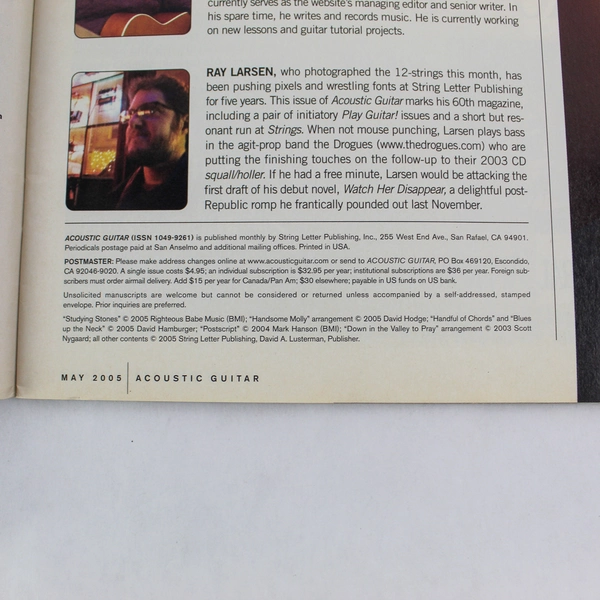 Acoustic Guitar Magazine May 2005 Vol. 15 No. 1 Issue 149 Good Condition
