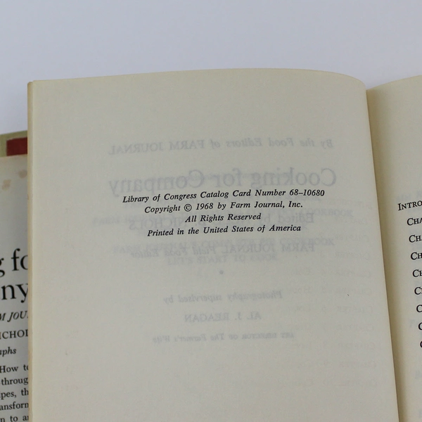 Cooking For Company Farm Journal 1968 Hardcover Acceptable Condition
