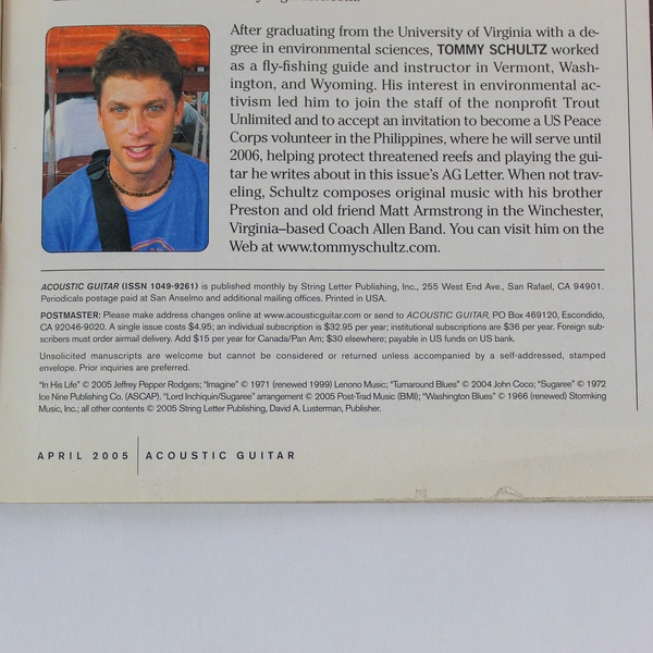 Lot of Acoustic Guitar Magazine April 2005 Vol. 15 No. 10 Issue 148 John Lennon