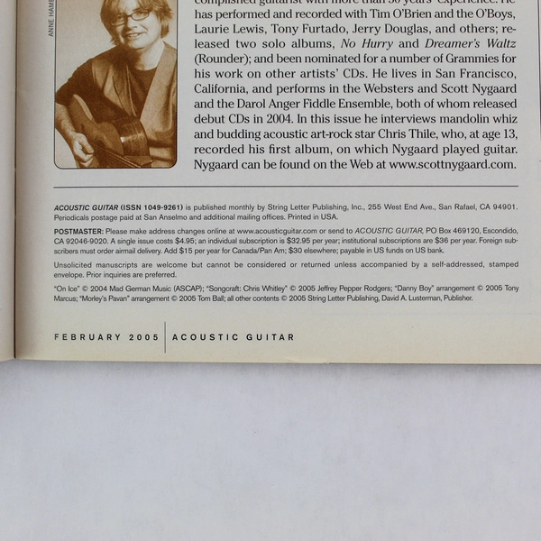 Acoustic Guitar Magazine Feb 2005 Vol 15 No 8 Chris Thile Issue 146