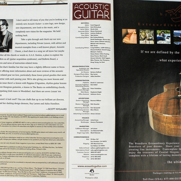 Acoustic Guitar Magazine August 2005: Buy Your Next Guitar Guide