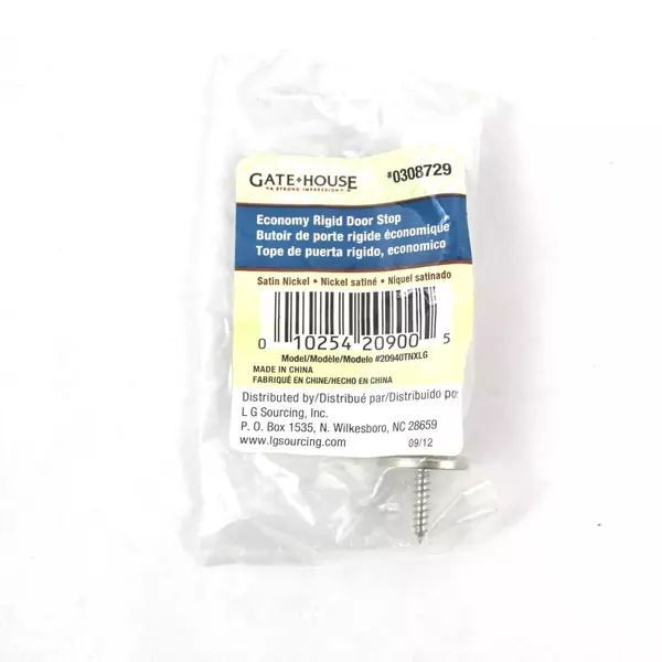 Lot of 5 Gatehouse Satin Nickel Door Stops 3-1/2" Rigid New Sealed