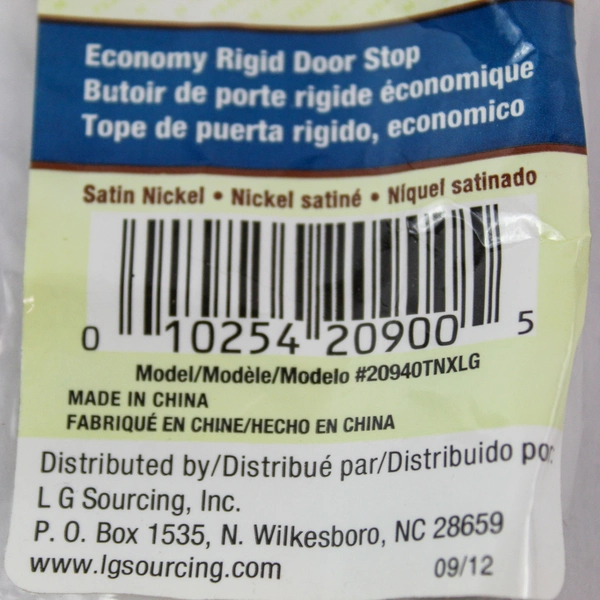 Lot of 5 Gatehouse Satin Nickel Door Stops 3-1/2" Rigid New Sealed