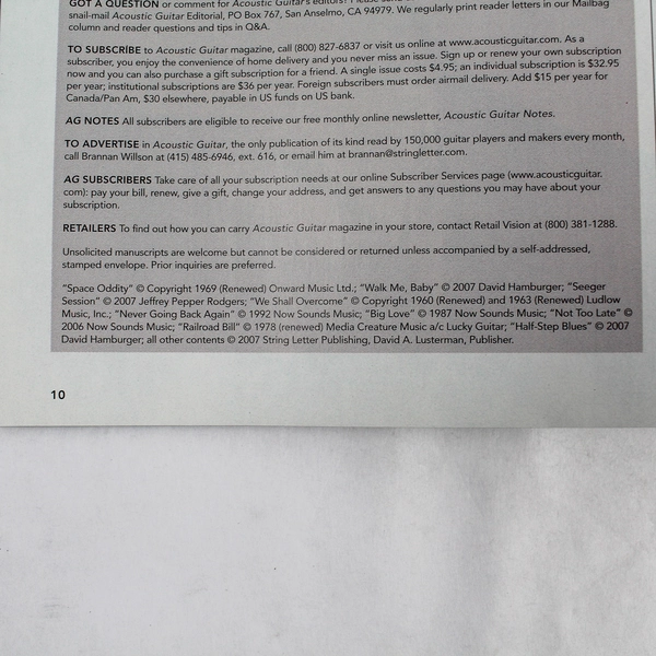 Magazine Acoustic Guitar February 2007 Vol. 17 No. 8 Issue 170 String Letter