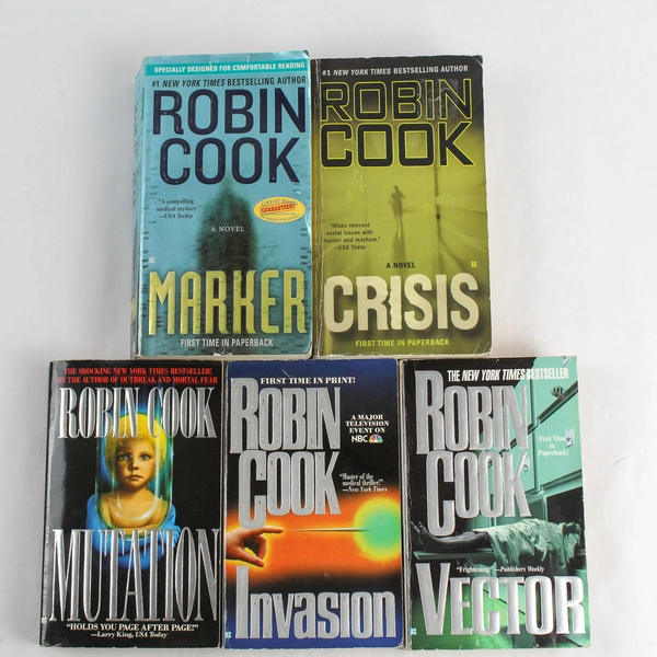 Lot of 5 Robin Cook Medical Thrillers: Mutation, Invasion, Vector & More