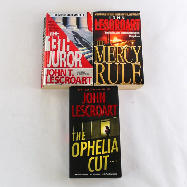 Lot of 3 John Lescroart Novels: The 13th Juror, Mercy Rule & Ophelia Cut