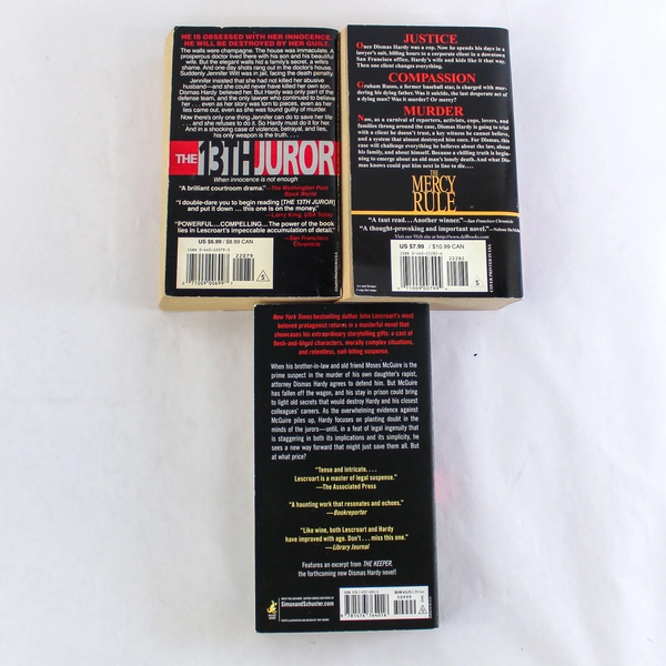 Lot of 3 John Lescroart Novels: The 13th Juror, Mercy Rule & Ophelia Cut
