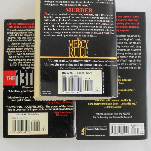 Lot of 3 John Lescroart Novels: The 13th Juror, Mercy Rule & Ophelia Cut