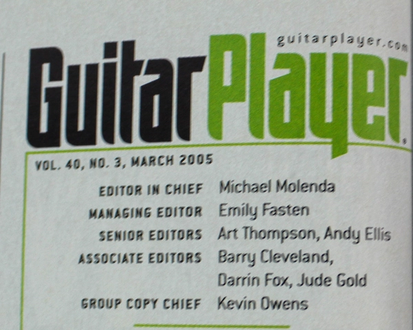 Magazine Guitar Player March 2005 Vol 40 No 3 CMP Information Inc Nels Cline