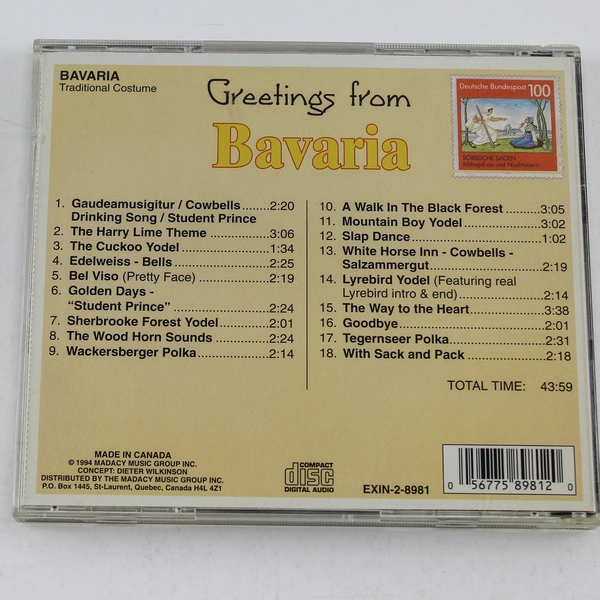 Greetings From Bavaria CD 1994 Madacy Music Group Good Pre-Owned Condition