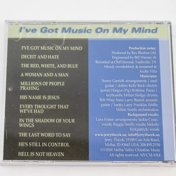 Jerry Tlucek I've Got Music On My Mind CD 2004 Melba Valley Pre-Owned