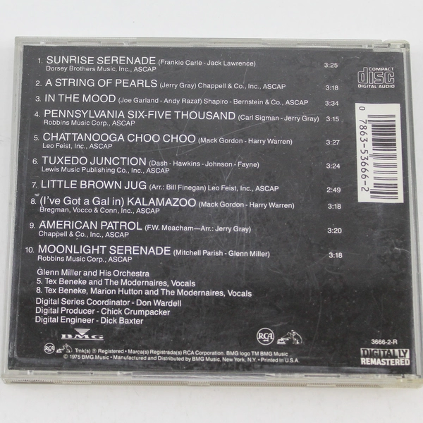 Glenn Miller Pure Gold CD 1975 BMG - Pre-Owned, Untested, Classic Tracks