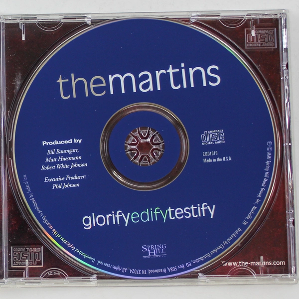 The Martins Glorify Edify Testify CD 2001 Spring Hill Music - Good Condition