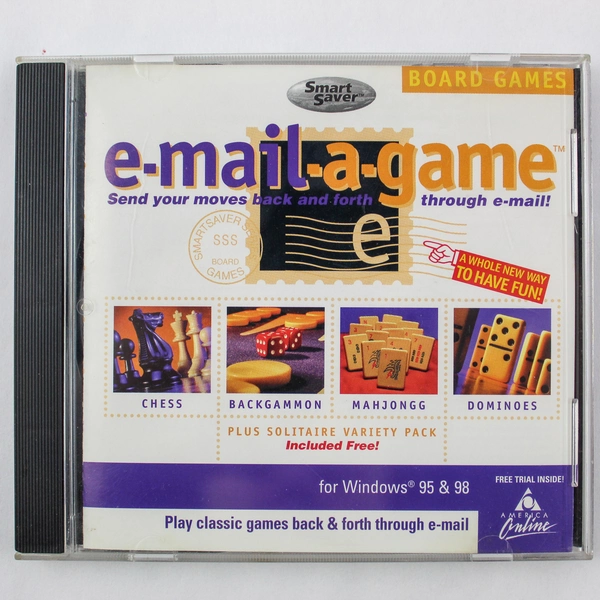 e-mail-a-game CD-ROM 1999 AOL Board Games for Windows 95/98 - Untested