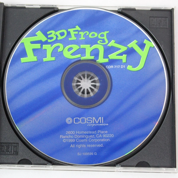 3D Frog Frenzy Game CD by COSMI Corp 1999 - Untested Pre-owned
