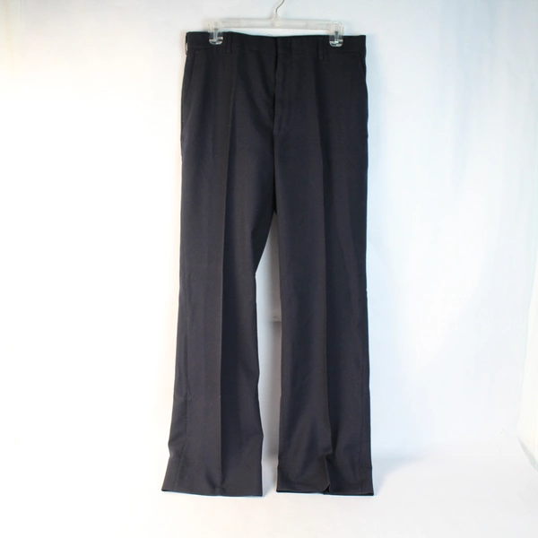 Vintage M & H Navy Blue Woven Trouser Slacks 33" Waist, 32" Inseam, Very Good