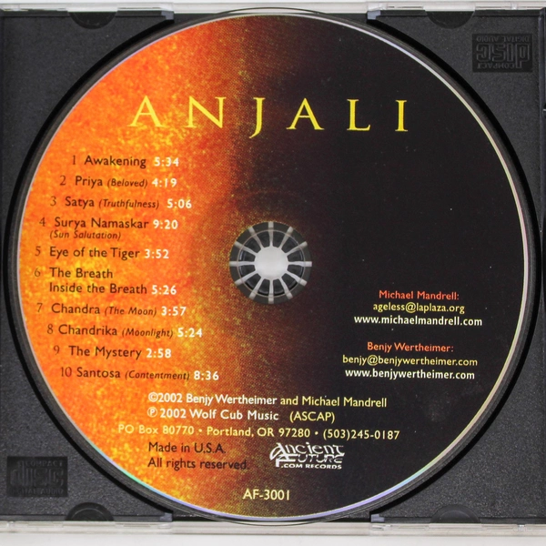 Anjali Yoga Meditations CD by Mandrell & Wertheimer 2002 - Pre-Owned