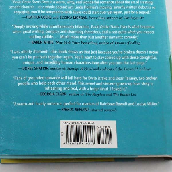 Evvie Drake Starts Over by Linda Holmes Hardcover Novel 2019, Very Good