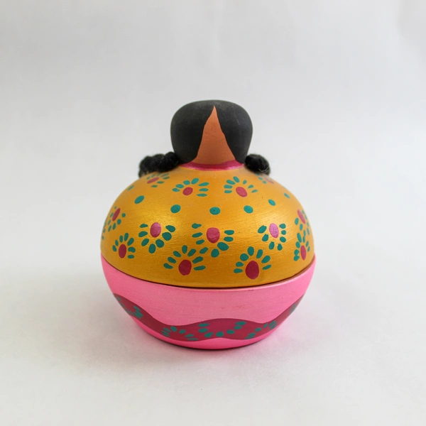 Mexican Art Pottery Terracotta Trinket Dish Handmade Clay Figurine