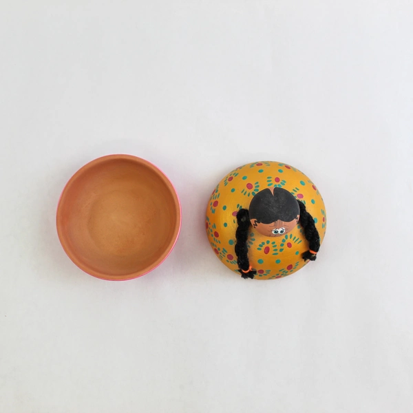Mexican Art Pottery Terracotta Trinket Dish Handmade Clay Figurine