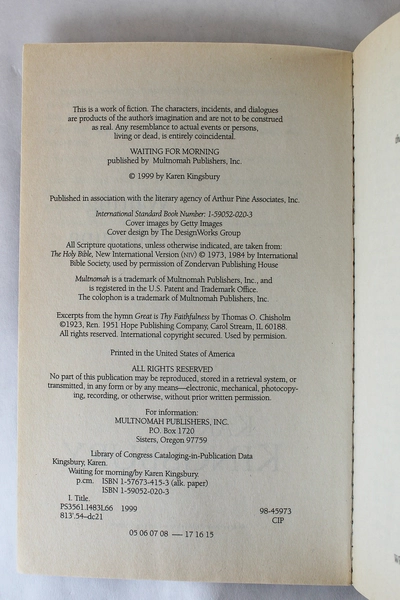 Lot of 2 PB Romance Novels: Moonlight on the Millpond & Waiting for Morning