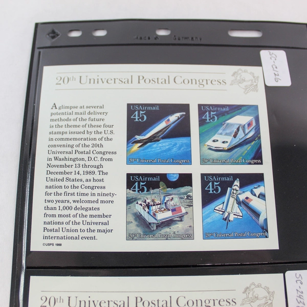 Lot of Two 20th Universal Postal Congress Souviner Sheets SC-C126 SC-2438 Fine