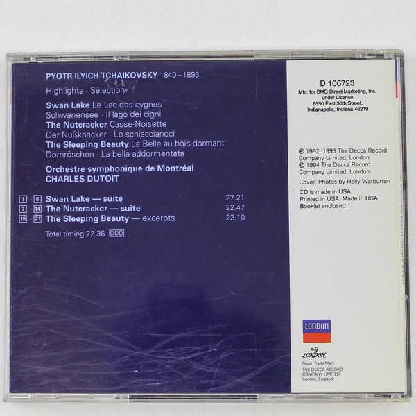 Tchaikovsky Highlights CD Dutoit Montreal 1994 Decca Records Good Condition