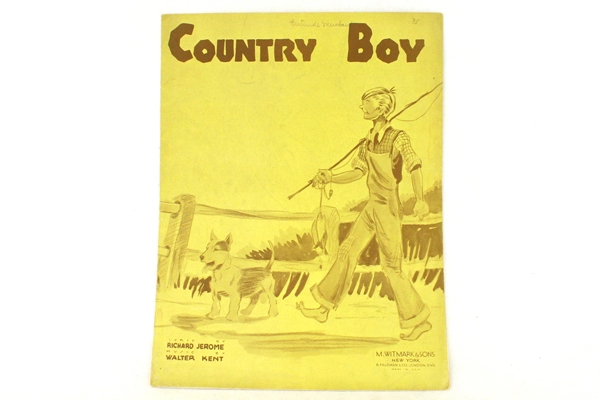 Vintage 1934 Country Boy Sheet Music by Richard Jerome & Walter Kent