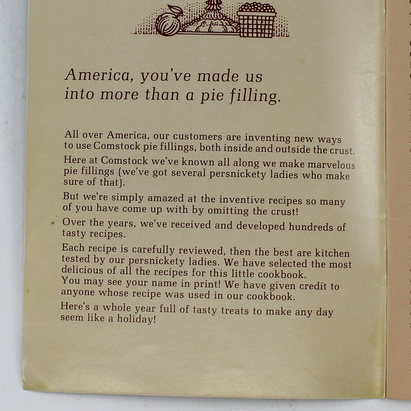 A Comstock Year Full of Special Event Treats Non-Pie Recipes Book Borden Inc.
