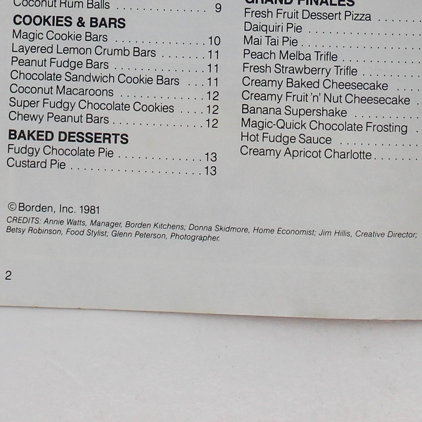 Delicious Desserts Made Easy by Borden 1981 Cookbook in Good Condition