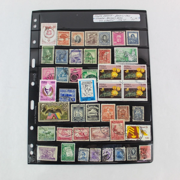 Lot of 44 Used South American Stamps - Argentina, Bolivia, Brazil & More