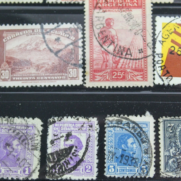 Lot of 44 Used South American Stamps - Argentina, Bolivia, Brazil & More