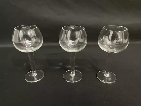 Lot of 3 Heavy Stemmed Crystal Cordial Glasses 5.25 Inch Drinkware